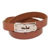 Image 2 : Hermes Brown Leather Palladium Plated Kelly Choker Necklace