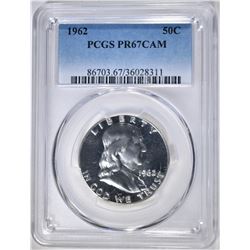 1962 FRANKLIN HALF DOLLAR PCGS PR-67 CAM