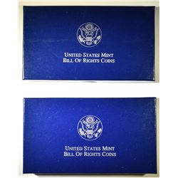 2-1993 BILL OF RIGHTS 2-COIN UNC SETS