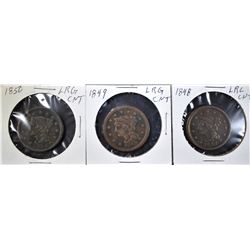 LOT OF 3 LARGE CENTS: