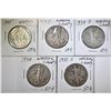 Image 1 : LOT OF 5 WALKING LIBERTY HALF DOLLARS: