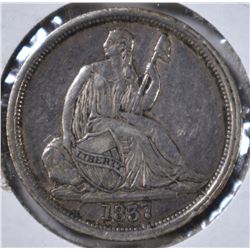 1837 SEATED DIME   AU