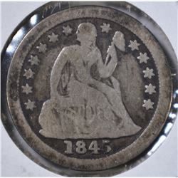 1845-O SEATED DIME  VG