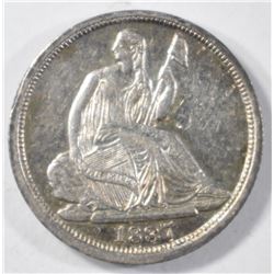 1837 NO STARS SEATED LIBERTY HALF DIME BU