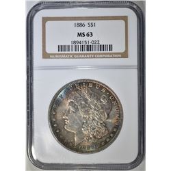 1886 MORGAN DOLLAR  NGC MS-63