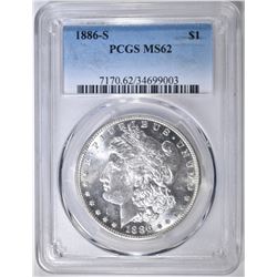 1886-S MORGAN DOLLAR  PCGS MS-62