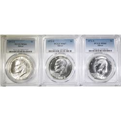 LOT OF 3 PCGS GRADED SILVER IKES: