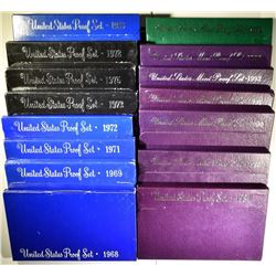 LOT OF 15 U.S. PROOF SETS: