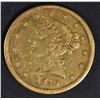 Image 1 : 1840 $5 GOLD LIBERTY XF  TOUGH DATE