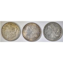 1921-P,D,S MORGAN DOLLARS  XF/AU