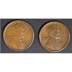 1913-S VF & 14-S XF LINCOLN CENTS