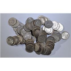 100-90% MIXED SILVER MERCURY & ROOSEVELT DIMES