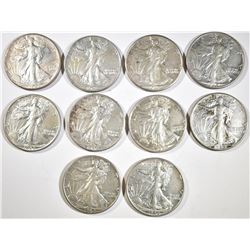 10-1942  AU WALKING LIBERTY HALVES