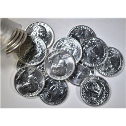 1955-D WASHINGTON QUARTER BU ROLL 40-COINS