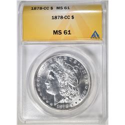 1878-CC MORGAN DOLLAR, ANACS MS-61