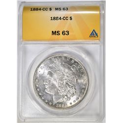 1884-CC MORGAN DOLLAR, ANACS MS-63
