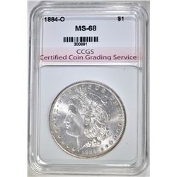 1884-O MORGAN DOLLAR, CCGS SUPERB GEM+ BU