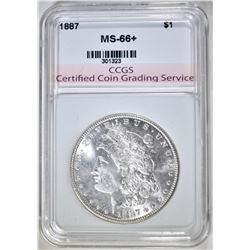 1887 MORGAN DOLLAR, CCGS SUPERB GEM BU