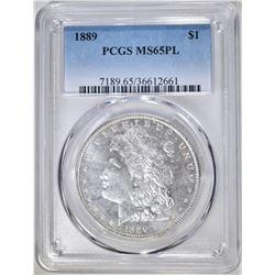1889 MORGAN DOLLAR, PCGS MS-65 PL