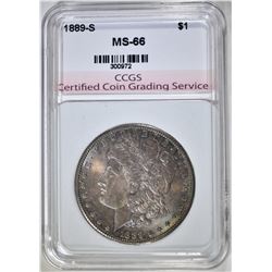 1889-S MORGAN DOLLAR, CCGS SUPERB GEM BU