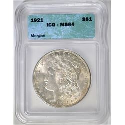 1921 MORGAN DOLLAR ICG-MS 64