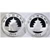 Image 2 : 2-2016 CHINESE PANDA ONE OUNCE SILVER COINS