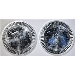 2-2020 ONE OUNCE SILVER AUSTRALIA KANGAROO COINS