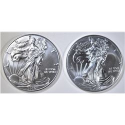 2-GEM BU 2020 AMERICAN SILVER EAGLES