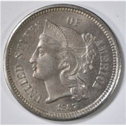 1867 3-CENT NICKEL  CH/GEM UNC