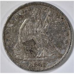 1843 SEATED HALF DOLLAR  AU