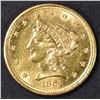 Image 1 : 1861 $2.5 GOLD LIBERTY  BU