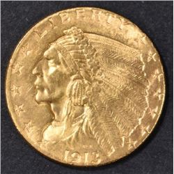 1913 $2.5 GOLD INDIAN  CH/GEM BU