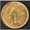 Image 1 : 1854 $3 GOLD INDIAN PRINCESS  NICE BU