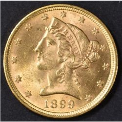 1899 $5 GOLD LIBERTY  VERY CH BU
