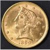 Image 1 : 1899 $5 GOLD LIBERTY  VERY CH BU