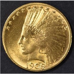 1908 $10 GOLD INDIAN  CH BU W/MOTTO