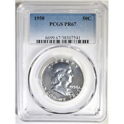 1958 FRANKLIN HALF DOLLAR, PCGS PR-67