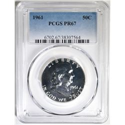 1961 FRANKLIN HALF DOLLAR, PCGS PR-67