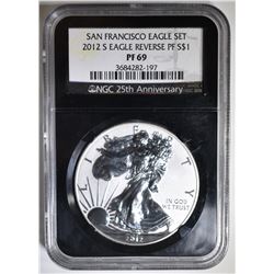 2012-S REV. PROOF AMERICAN SILVER EAGLE NGC PF-69
