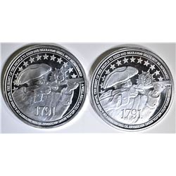 2-2nd AMENDMENT ONE OUNCE .999 SILVER ROUNDS`