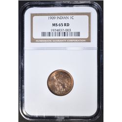 1909 INDIAN CENT NGC MS-65 RD