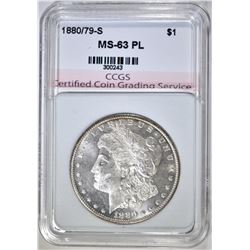 1880/79-S MORGAN DOLLAR CCGS CH BU