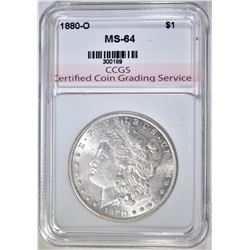 1880-O MORGAN DOLLAR CCGS CH BU