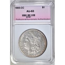 1893-CC MORGAN DOLLAR PNA AU BU