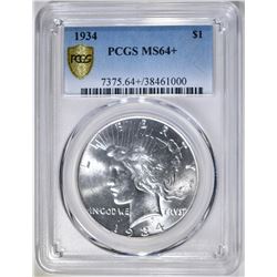 1934 PEACE DOLLAR PCGS MS-64+
