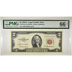 1953A $2.00 RED SEAL LEGAL TENDER NOTE PMG-66 EPQ