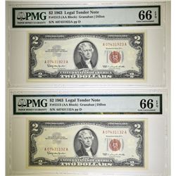 2-1963 $2.00 RED SEAL NOTES, PMG66 EPQ
