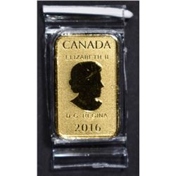 2016 CANADA 1/10th OUNCE GOLD .999