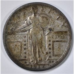 1917 TYPE 1 STANDING LIBERTY QUARTER, VF