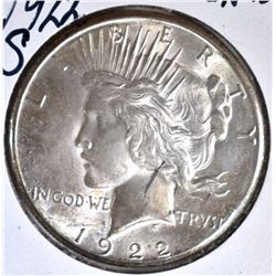 1922-S PEACE DOLLAR, CH BU